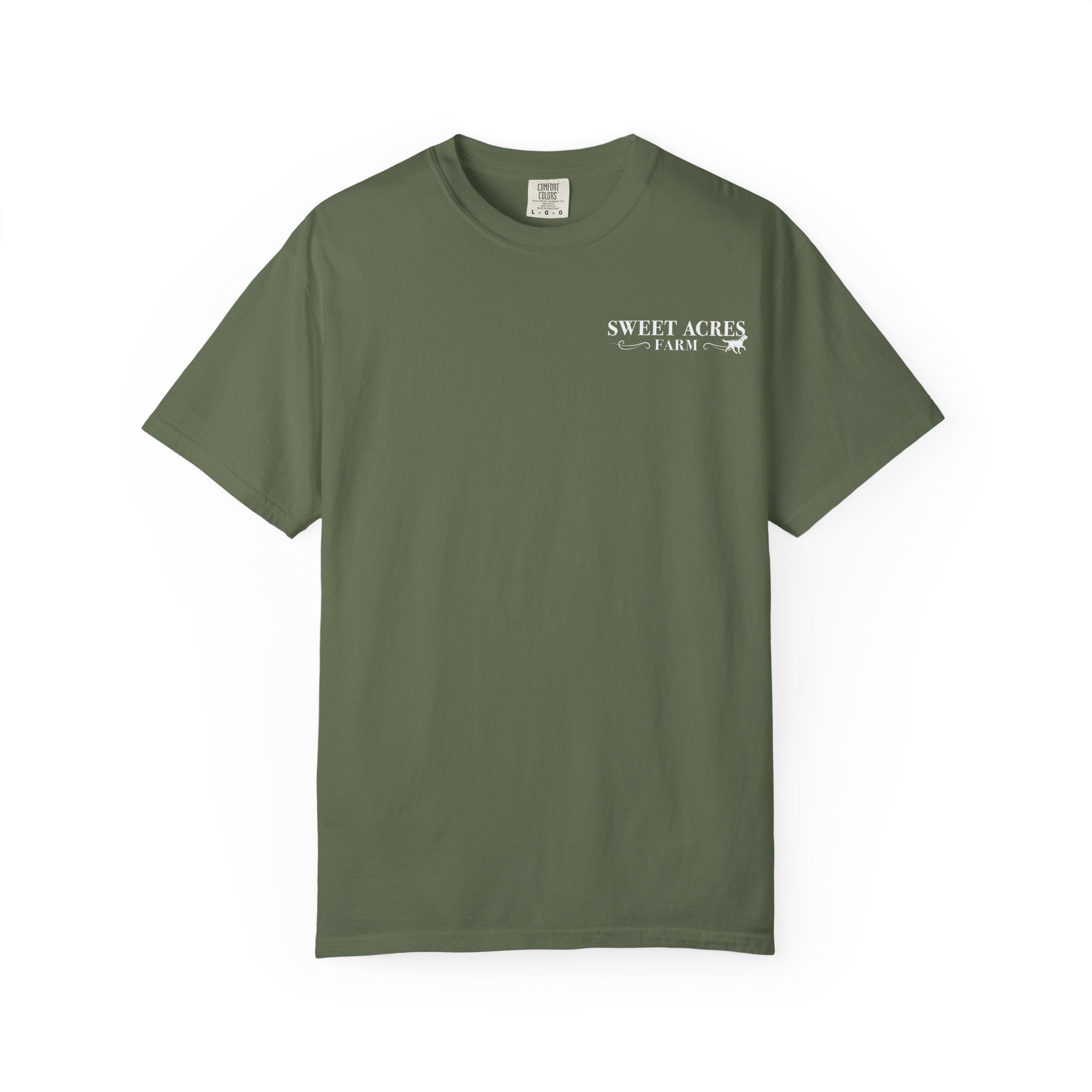 Sweet Acres Farm Unisex T-shirt, White Logo - Image 13