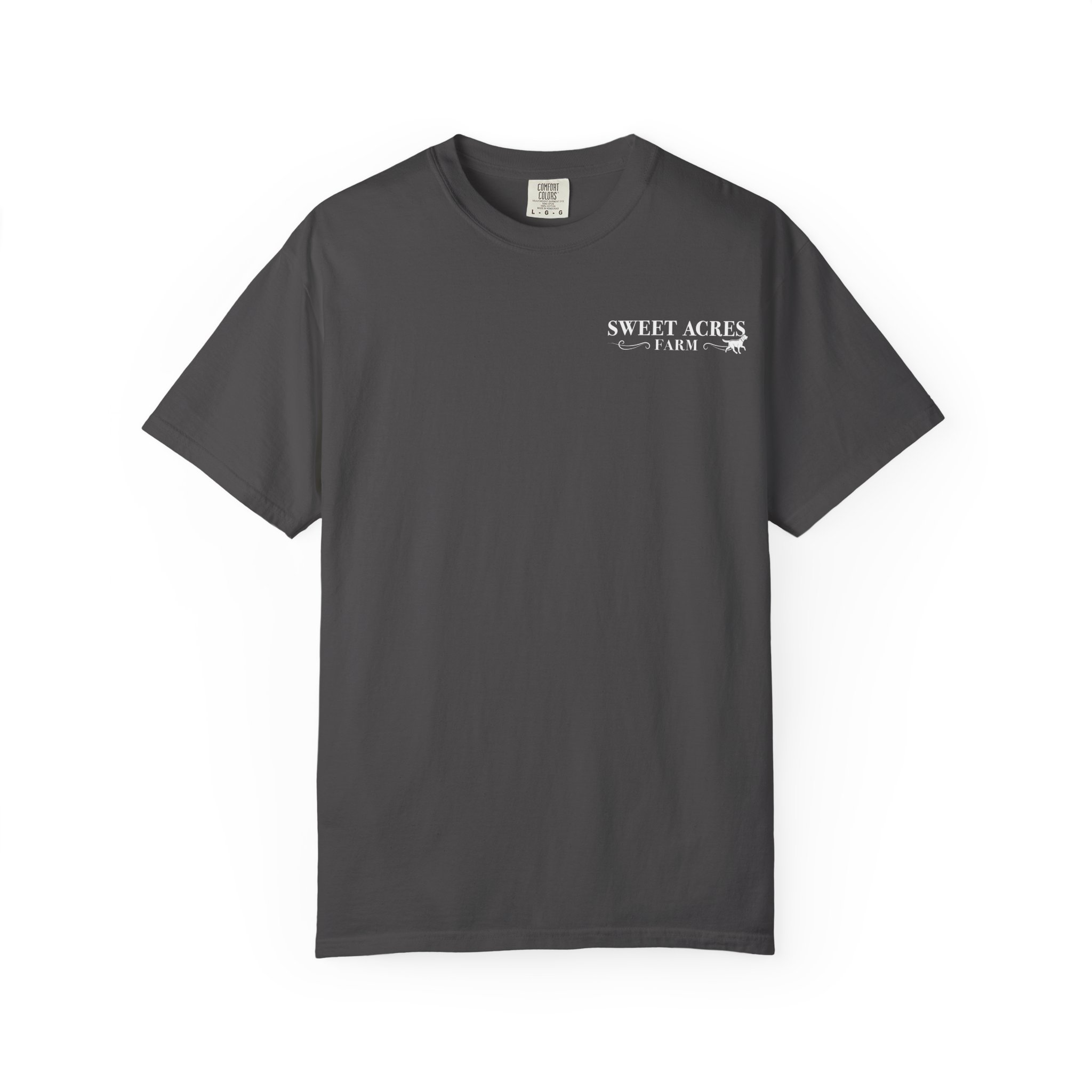 Sweet Acres Farm Unisex T-shirt, White Logo - Image 29