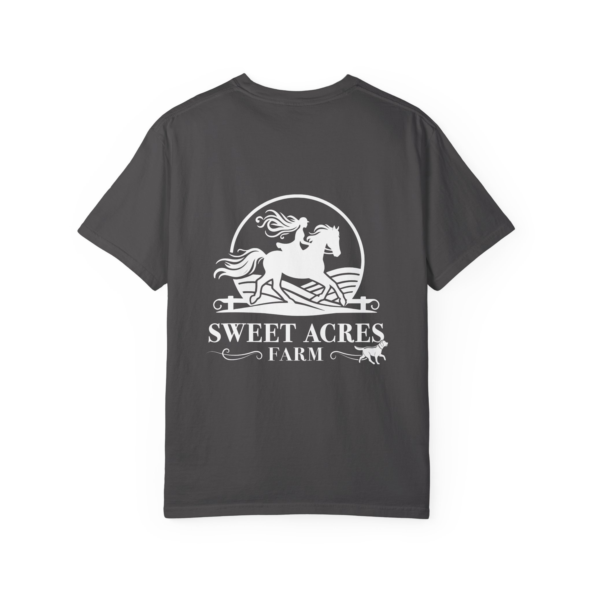 Sweet Acres Farm Unisex T-shirt, White Logo - Image 30