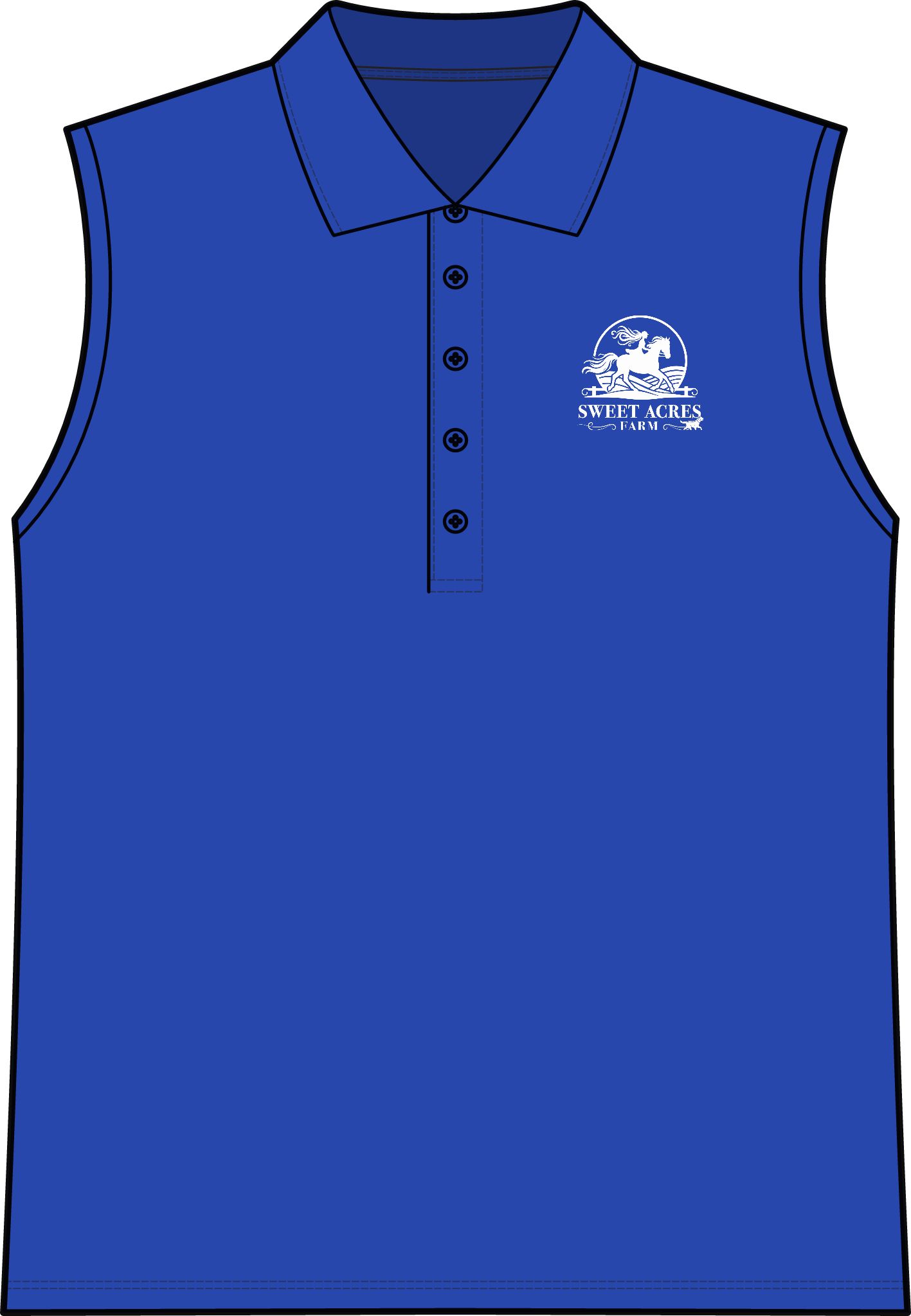 Sweet Acres Farm Sleeveless Women's Polo – UV Dry Zone Micro-Mesh (Embroidered Logo)