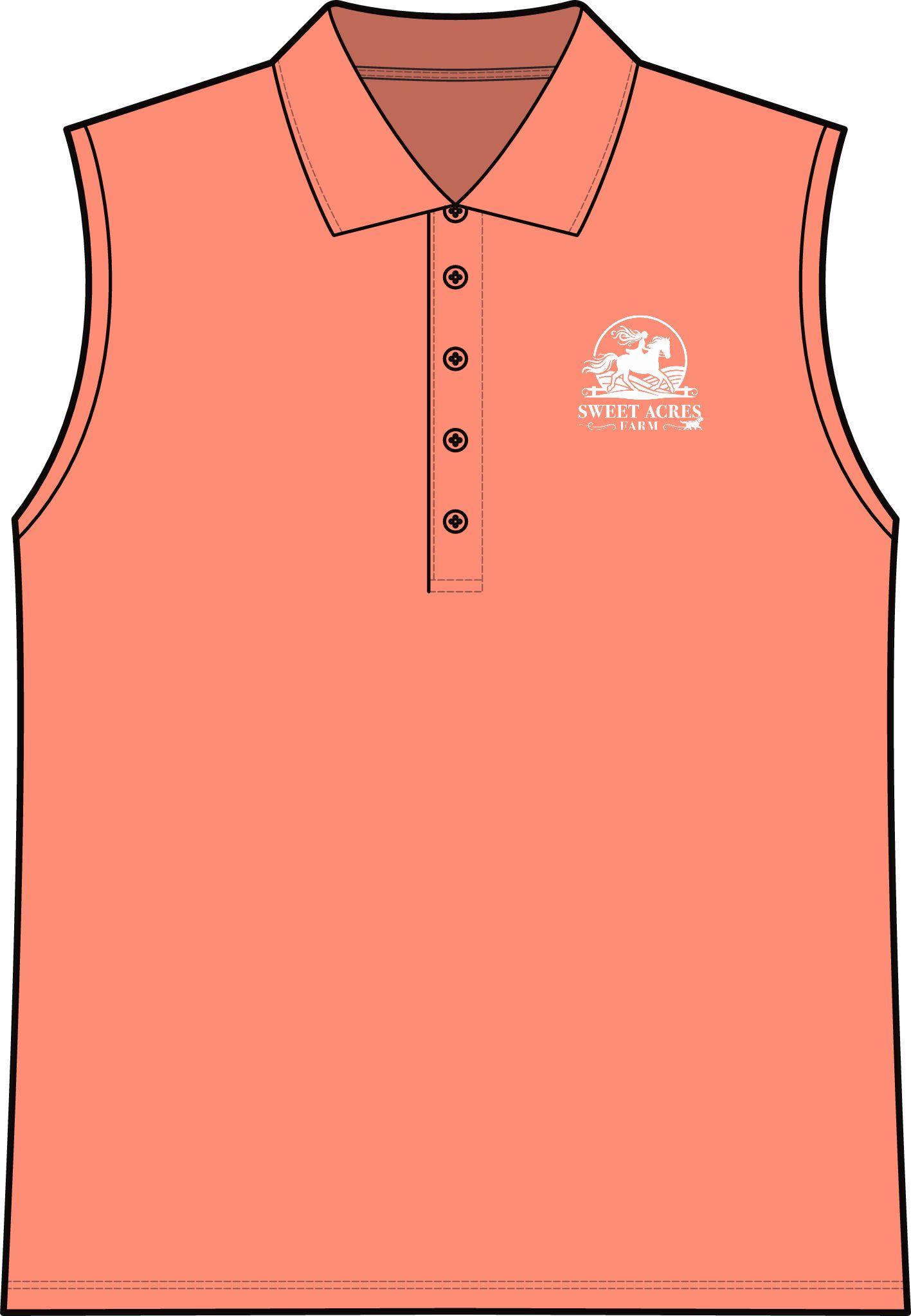 Sweet Acres Farm Sleeveless Women's Polo – UV Dry Zone Micro-Mesh (Embroidered Logo) - Image 4