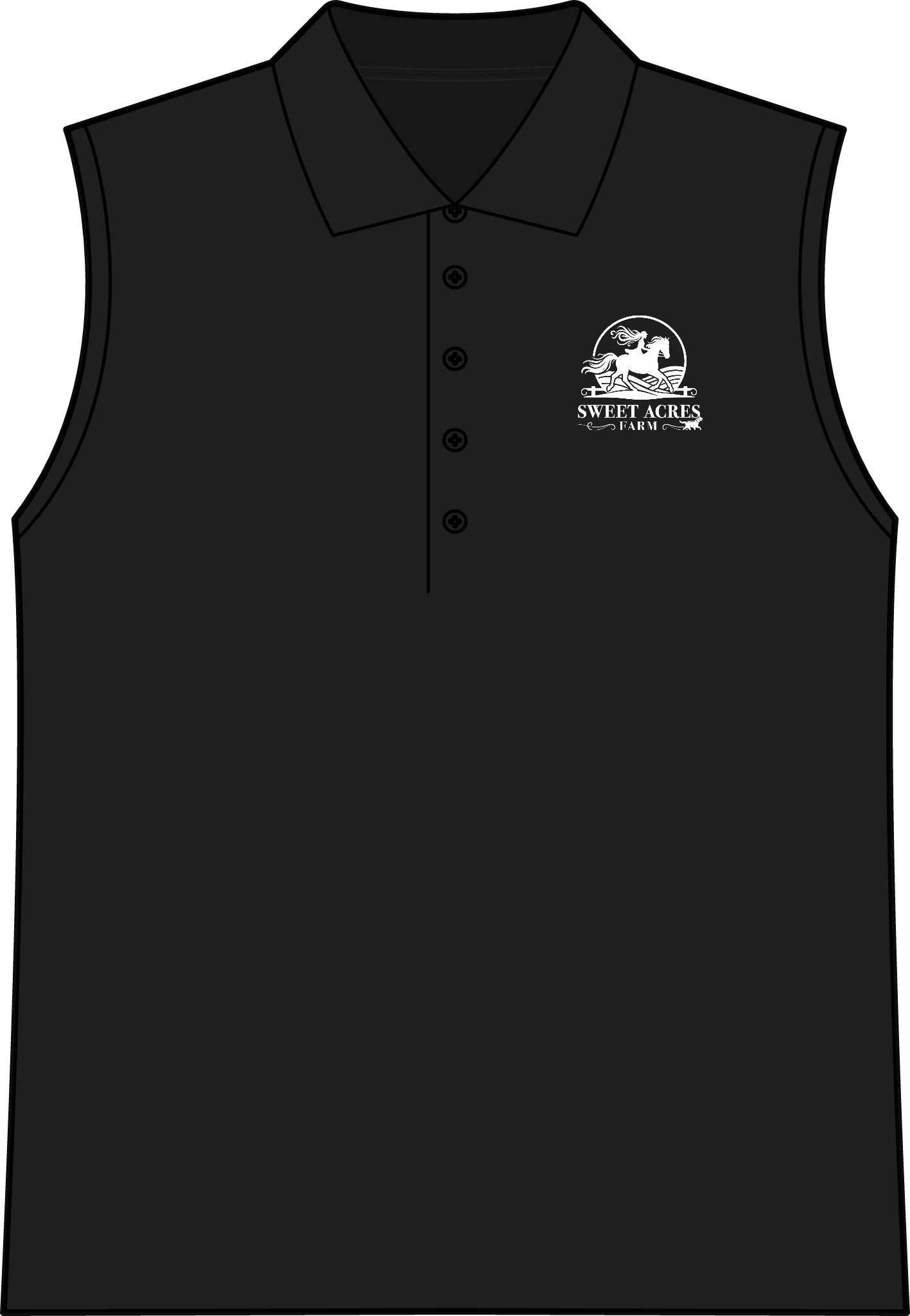 Sweet Acres Farm Sleeveless Women's Polo – UV Dry Zone Micro-Mesh (Embroidered Logo) - Image 7