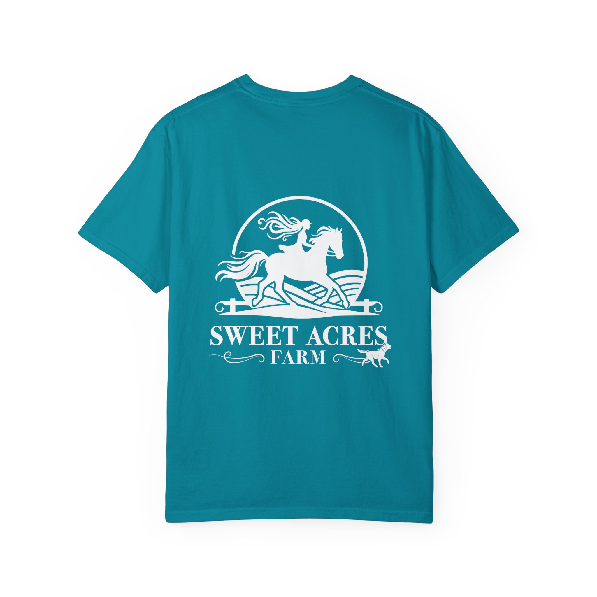 Sweet Acres Farm Unisex T-shirt, White Logo - Image 22