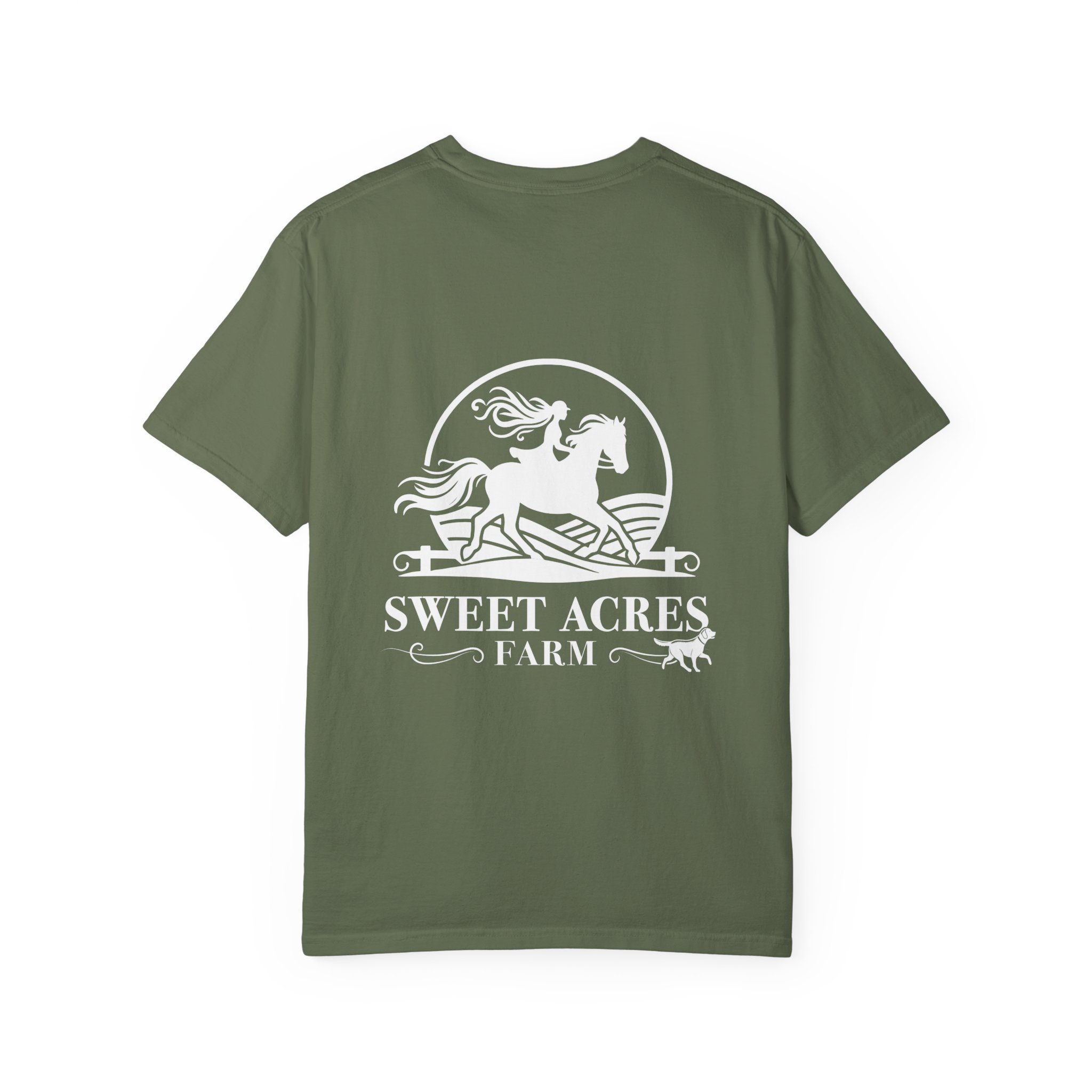 Sweet Acres Farm Unisex T-shirt, White Logo - Image 14