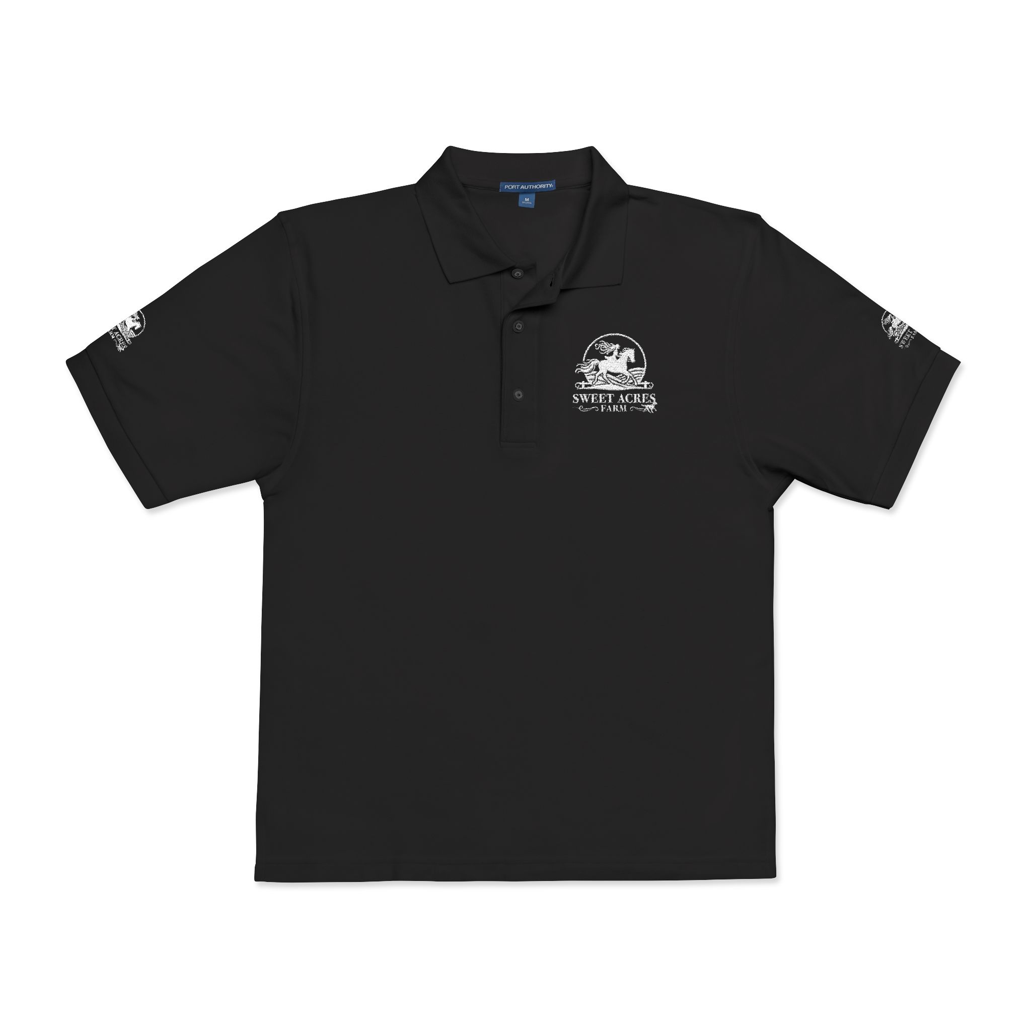 Sweet Acres Farm Unisex Polo, White Logo - Image 13