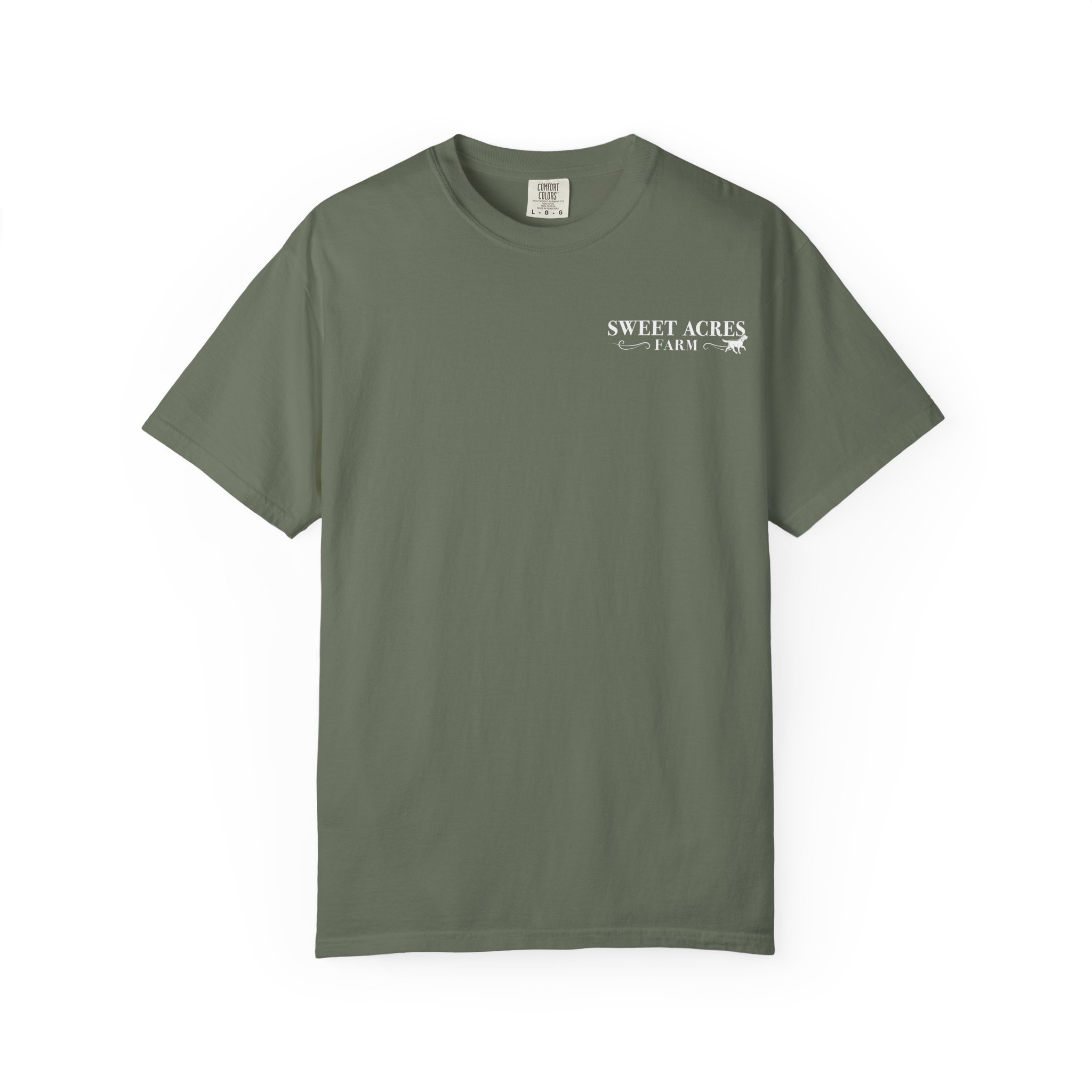 Sweet Acres Farm Unisex T-shirt, White Logo - Image 17