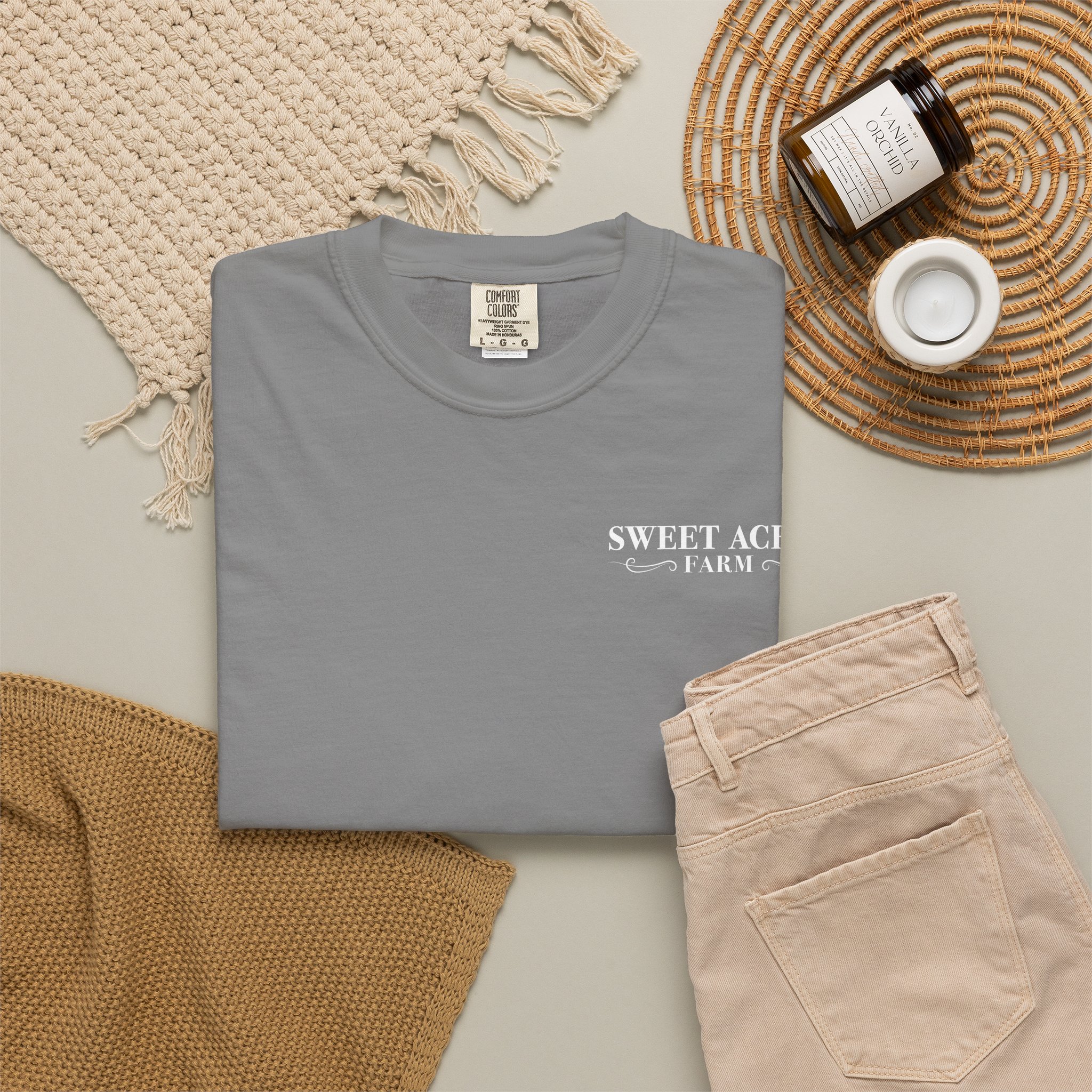 Sweet Acres Farm Unisex T-shirt, White Logo - Image 12