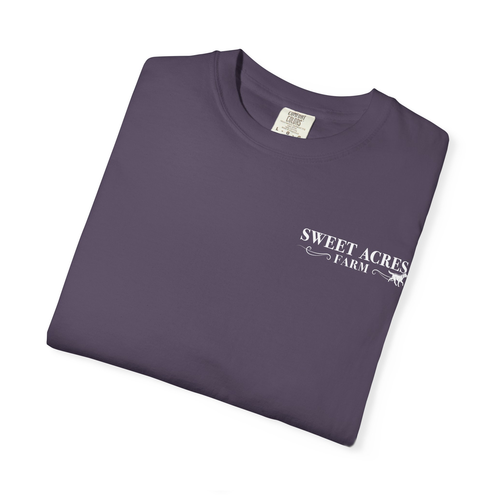 Sweet Acres Farm Unisex T-shirt, White Logo - Image 39