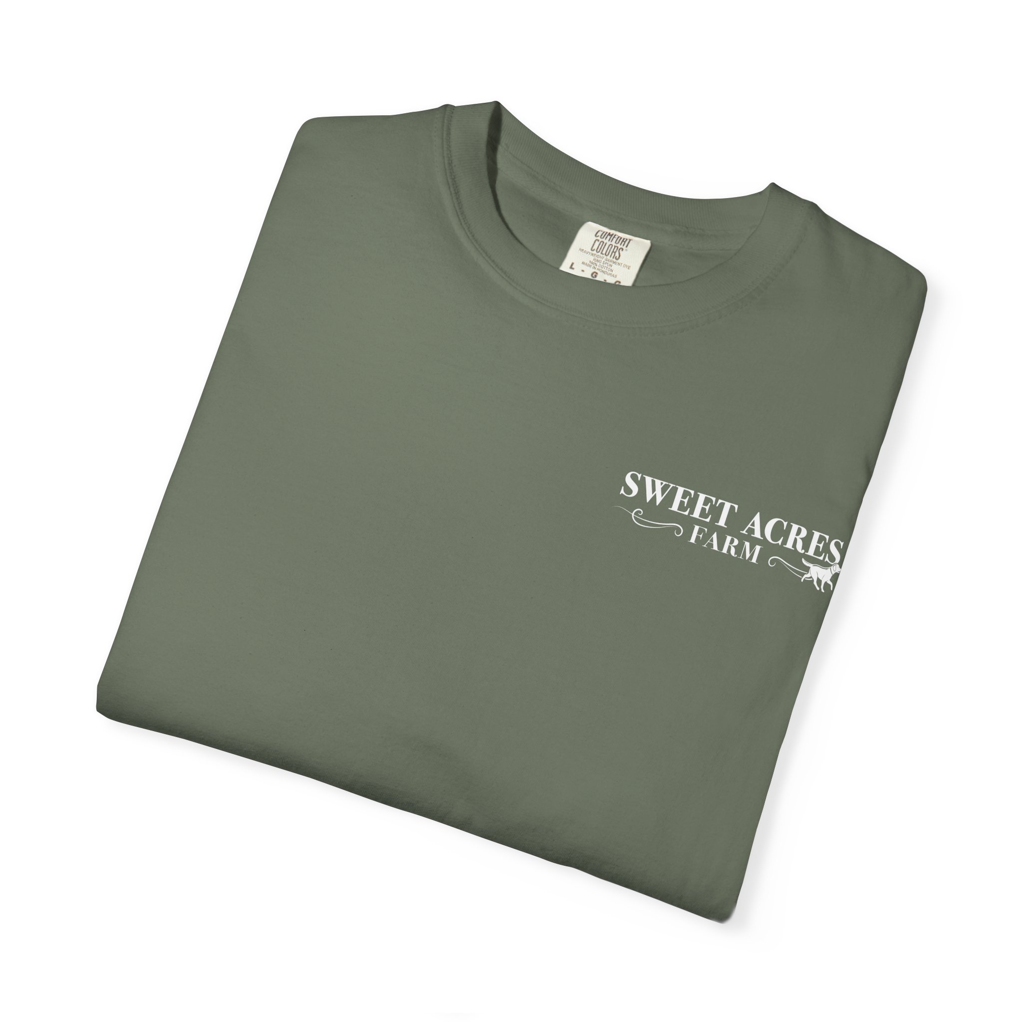 Sweet Acres Farm Unisex T-shirt, White Logo - Image 19