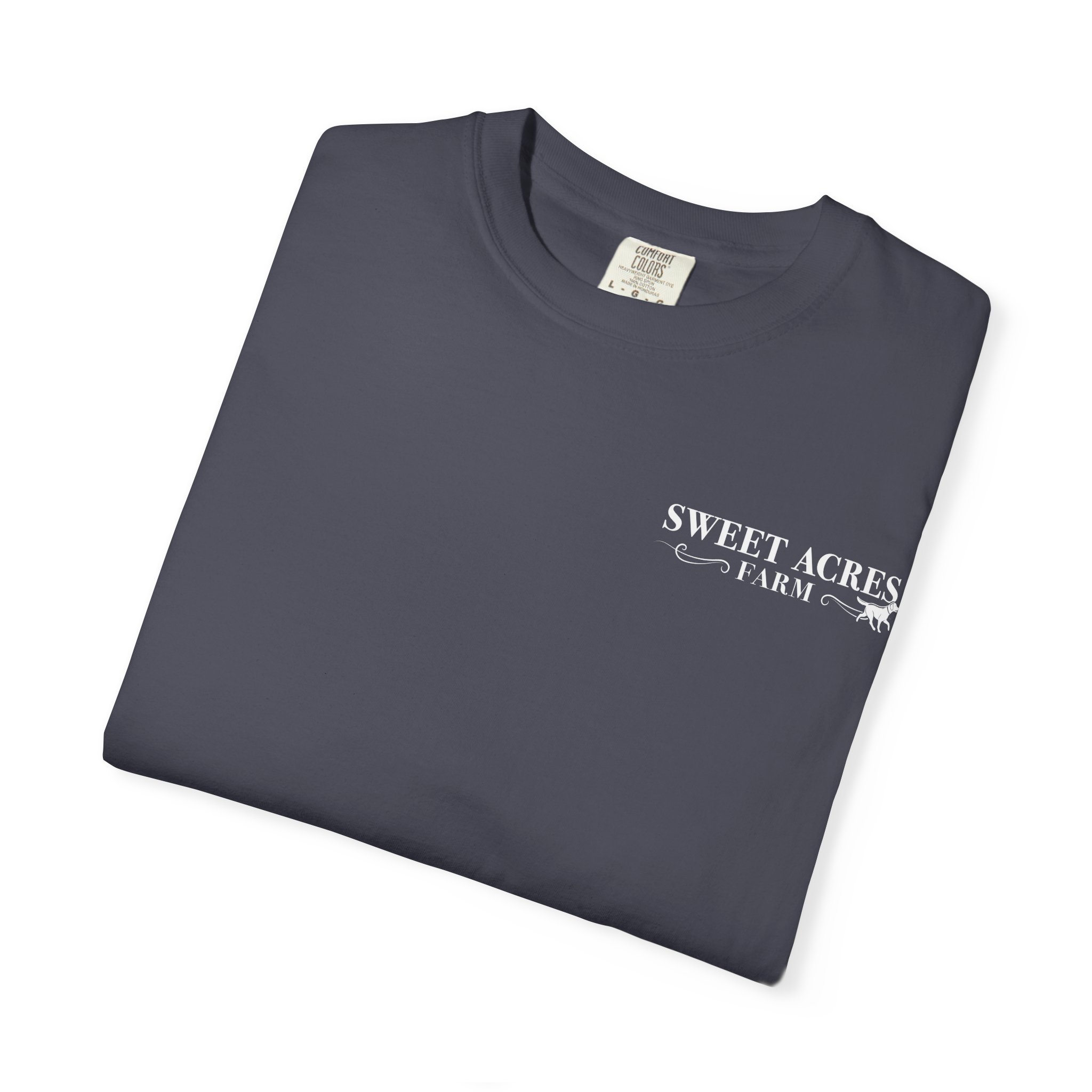 Sweet Acres Farm Unisex T-shirt, White Logo - Image 35