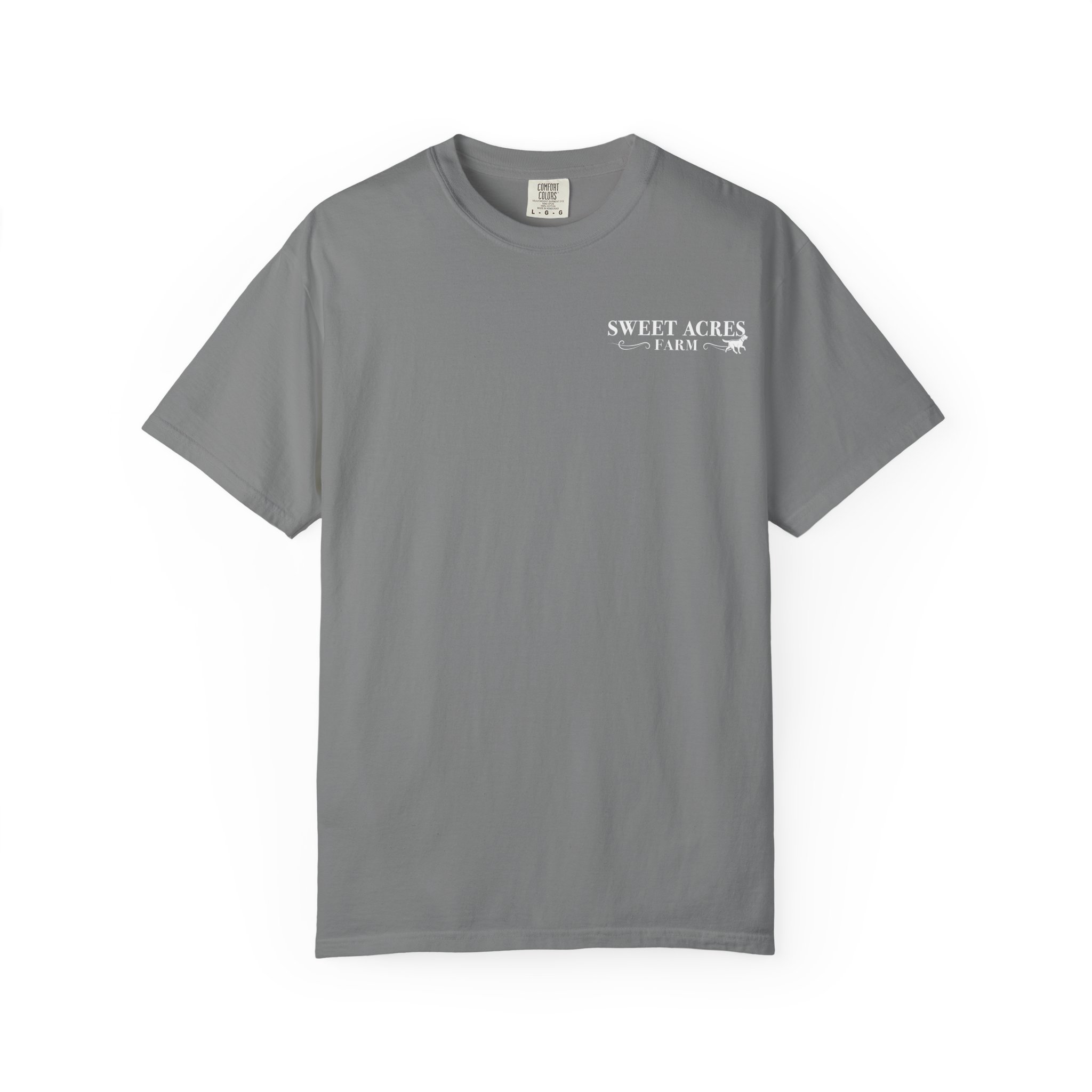 Sweet Acres Farm Unisex T-shirt, White Logo - Image 9