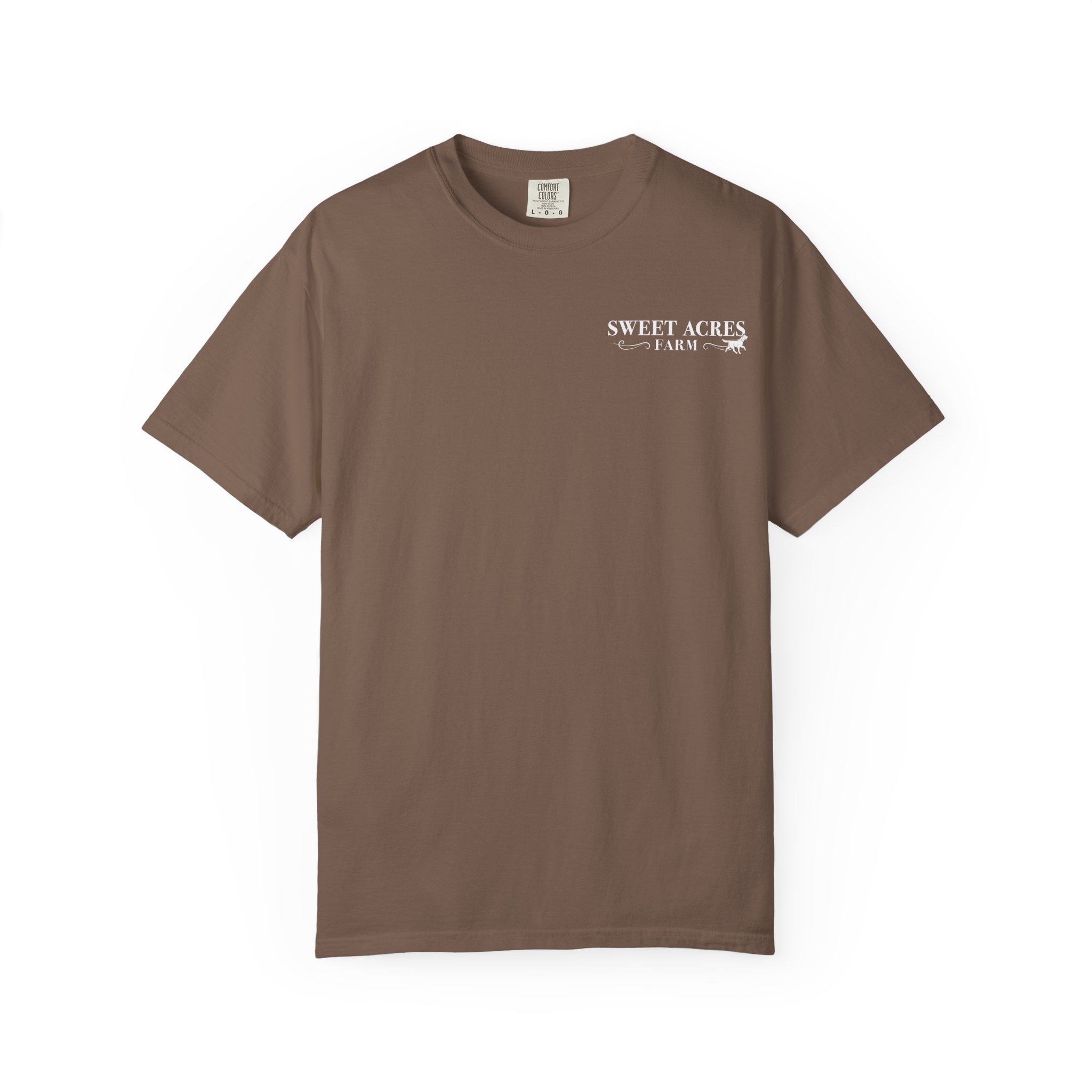 Sweet Acres Farm Unisex T-shirt, White Logo - Image 5