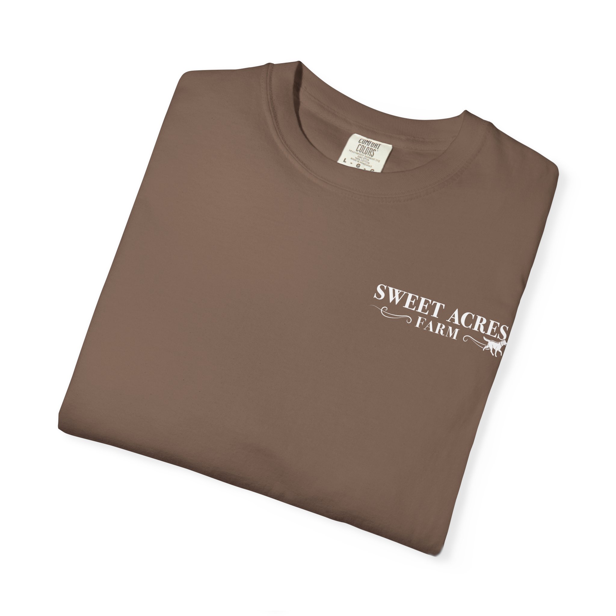 Sweet Acres Farm Unisex T-shirt, White Logo - Image 7