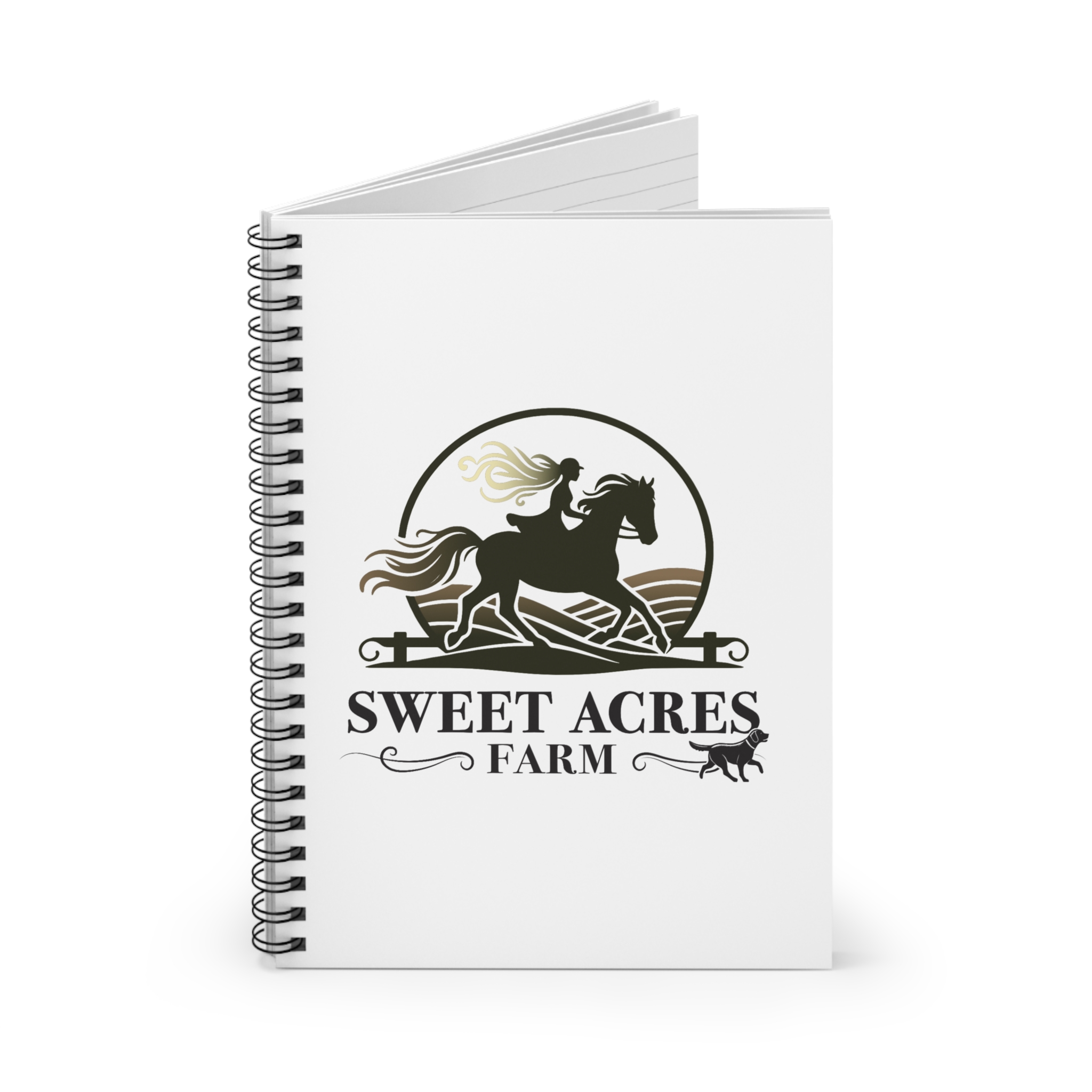 Sweet Acres Farm Ruled Spiral Journal for Equestrians - Image 2