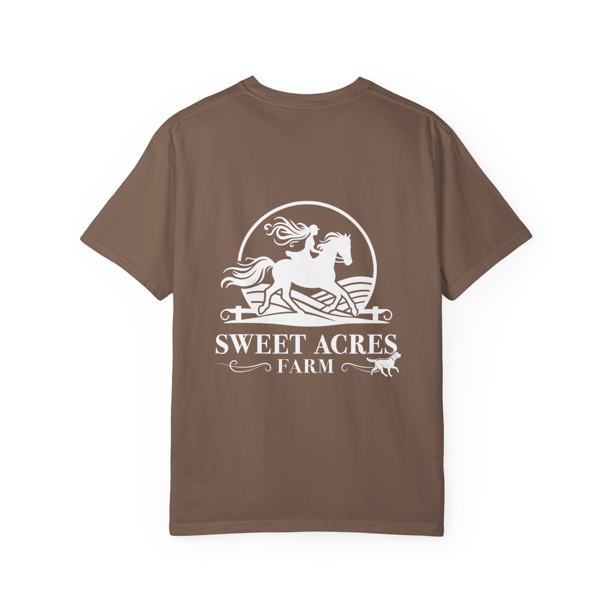 Sweet Acres Farm Unisex T-shirt, White Logo - Image 6