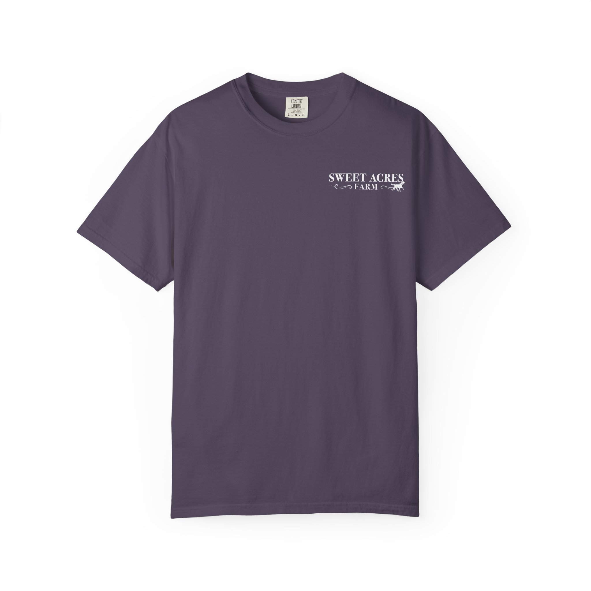 Sweet Acres Farm Unisex T-shirt, White Logo - Image 37