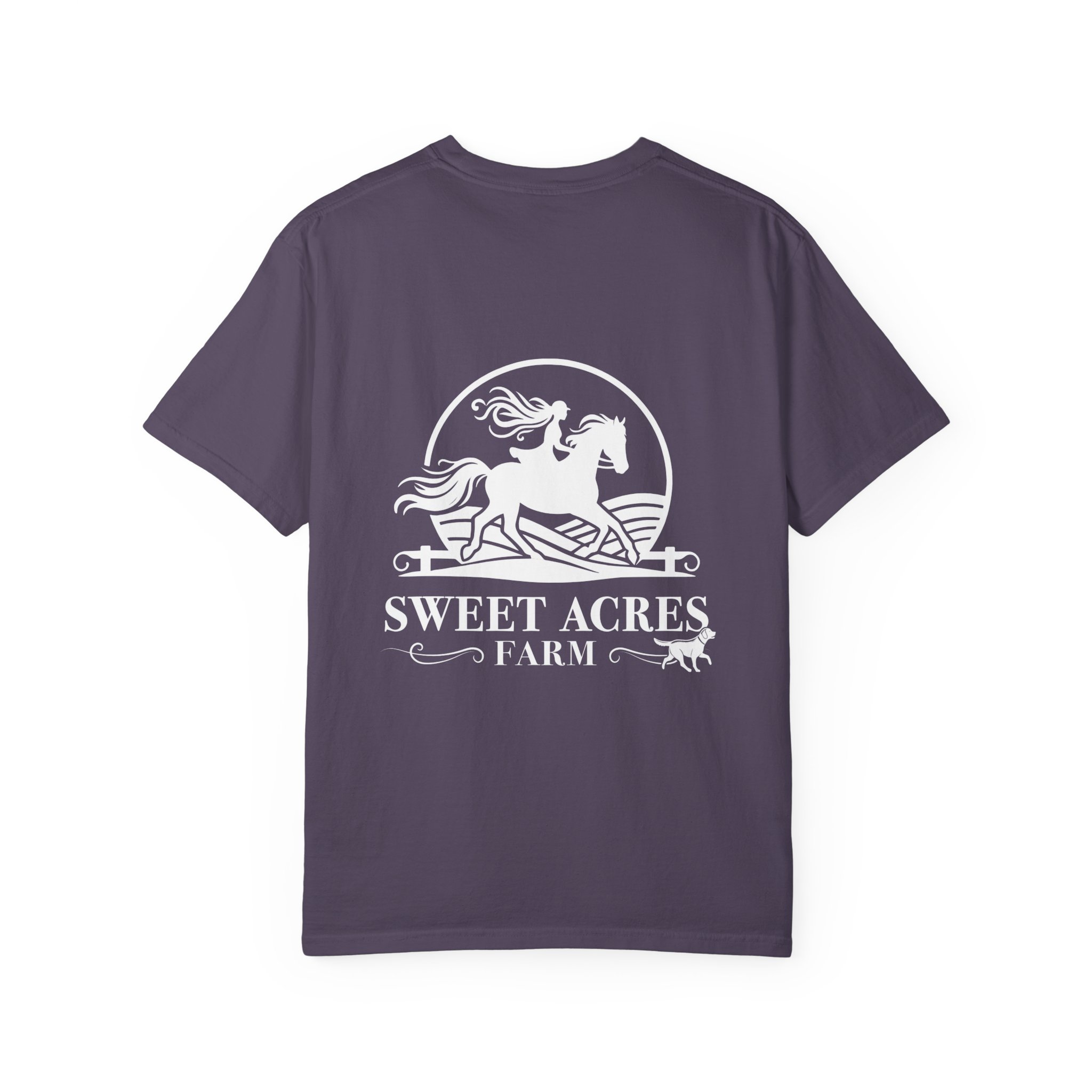 Sweet Acres Farm Unisex T-shirt, White Logo - Image 38